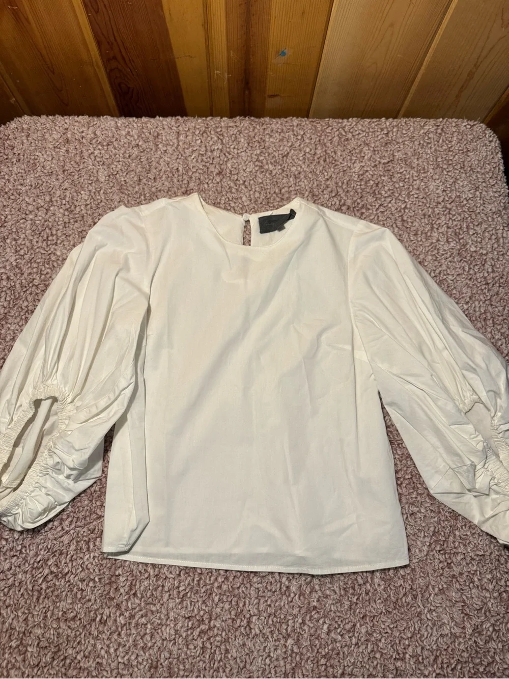Anthropologie Cream Puff-Sleeve Blouse